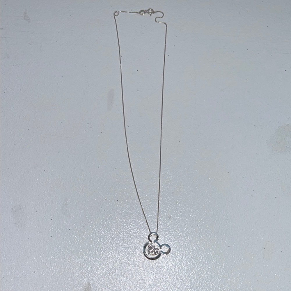 Mickey Silver Pendant Necklace